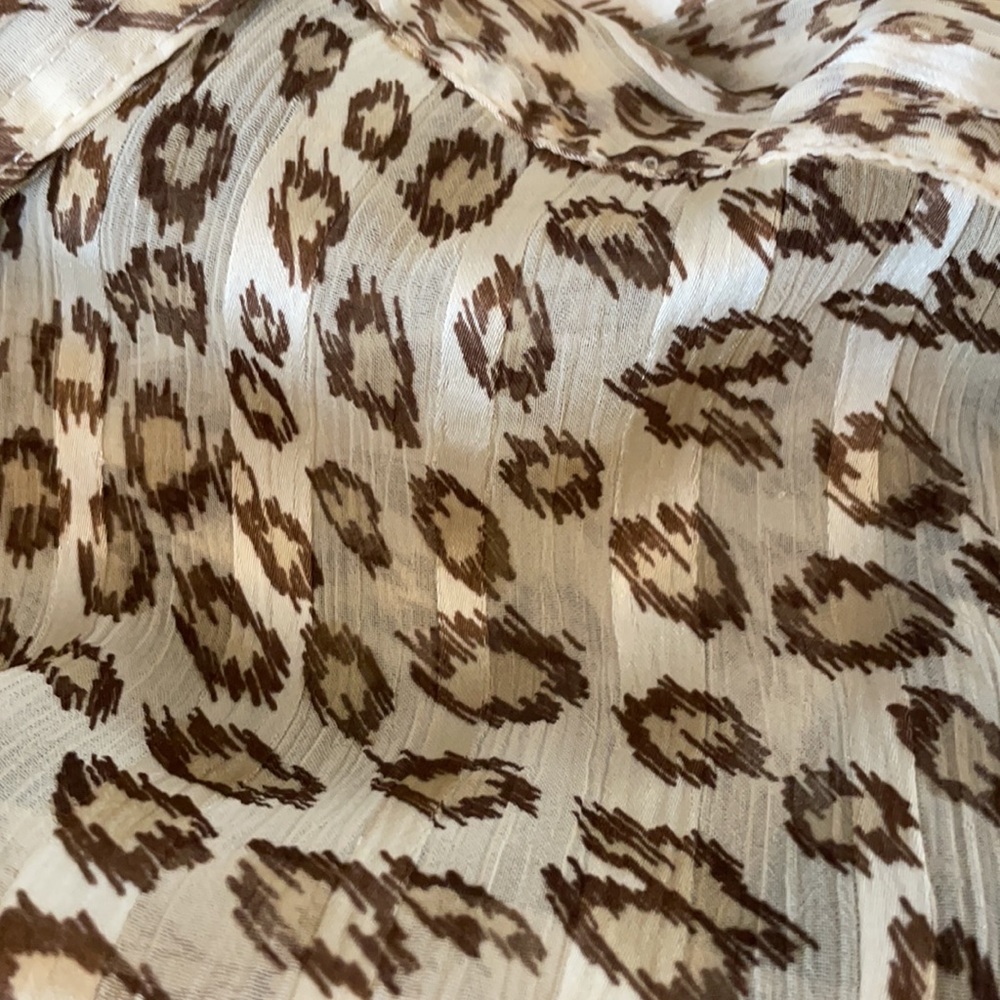 Lucky Brand Semi-Sheer Leopard Striped Top - Picture 9 of 10